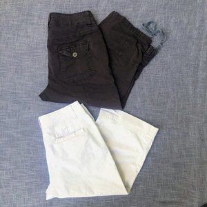 Dress Barn Brown Cargo & Khaki Dress Capris Size 8